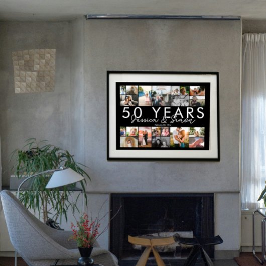 50 jaar gouden bruiloft jubileum fotocollage poster