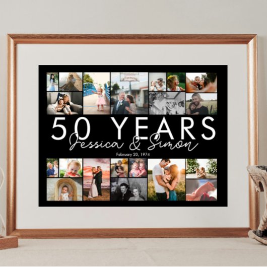 50 jaar gouden bruiloft jubileum fotocollage poster