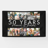 50 jaar gouden bruiloft jubileum fotocollage spandoek (Horizontaal)