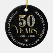 50 jaar gouden bruiloft Jubileum Keramisch Ornament (Voorkant)