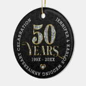 50 jaar gouden bruiloft Jubileum Keramisch Ornament (Links)