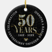 50 jaar gouden bruiloft Jubileum Keramisch Ornament (Achterkant)