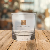 50 jaar gouden elegante scriptnaam gepersonaliseer whisky glas