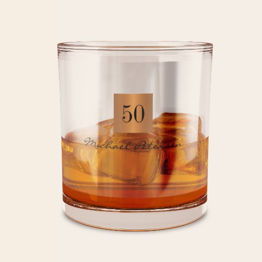 50 jaar gouden elegante scriptnaam gepersonaliseer whisky glas