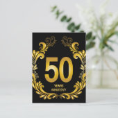 50 Jaar Gouden Glitter Jubileum Briefkaart (Staand voorkant)