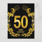 50 Jaar Gouden Glitter Jubileum Briefkaart (Voorkant)