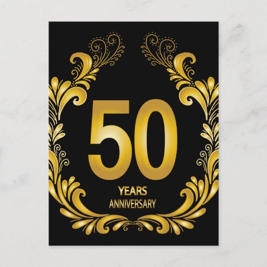 50 Jaar Gouden Glitter Jubileum Briefkaart (Voorkant)