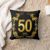 50 Jaar Gouden Glitter Jubileum Kussen (Deken)
