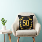 50 Jaar Gouden Glitter Jubileum Kussen (Stoel)