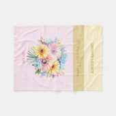 50 jaar gouden jubileum bloemen roze fleece deken (Voorkant (Horizontaal))