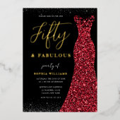 50 jaar goudkoortsroon en 50 jaar oud folie uitnodiging (Voorkant)