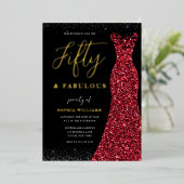 50 jaar goudkoortsroon en 50 jaar oud folie uitnodiging (Staand Voorkant)