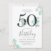 50 jaar groei | 50e verjaardag | Eucalyptus Kaart (Voorkant)