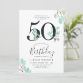 50 jaar groei | 50e verjaardag | Eucalyptus Kaart (Staand voorkant)