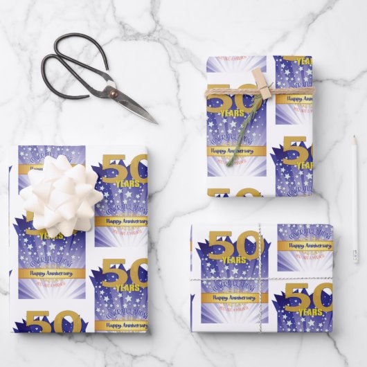 50 jaar herstel Jubileum vet cijfer Inpakpapier Vel (Voorkant)