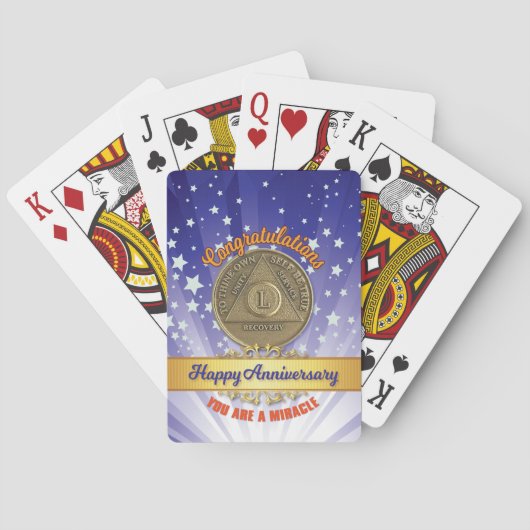 50 Jaar Herstel Munt Jubileum Je bent een mirakel Pokerkaarten (Achterkant)