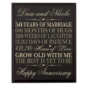 50 jaar huwelijk zwart, 12x15 Wall Plaque