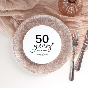 50 Jaar Huwelijksjubileum Charger Plaat Inzetstuk  Kaart