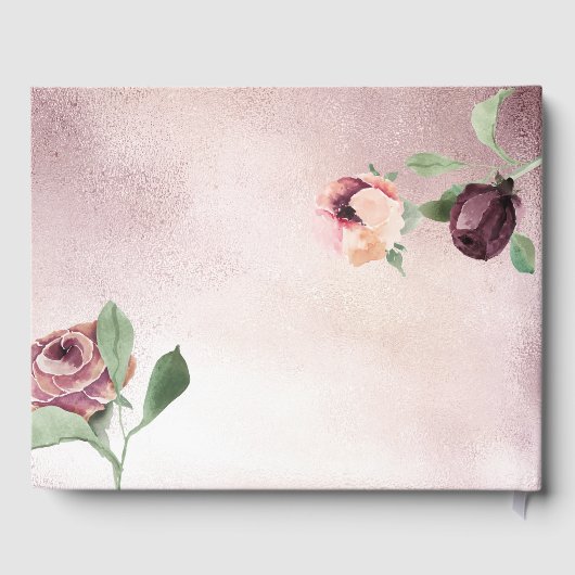 50 Jaar Huwelijksjubileum Roze Gouden Bloemen Gastenboek (Achterkant)