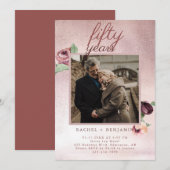 50 Jaar Huwelijksjubileum Roze Gouden Glitters  Kaart (Voorkant / Achterkant)