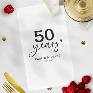 50 Jaar Huwelijksjubileum Zwart En Wit  Servet