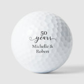 50 jaar huwelijksverjaardag Minimaal Elegant Golfballen (Voorkant)