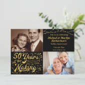 50 Jaar in de maak Toen & Nu Jubileum Kaart (Staand voorkant)