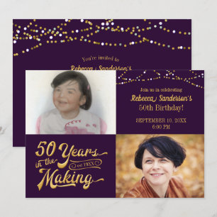 50 JAAR IN DE MAAK Verjaardag Toen & Nu Pics Kaart