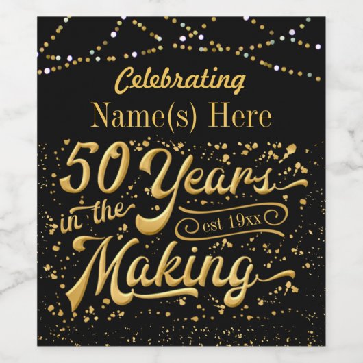 50 jaar in de Making Gepersonaliseerd Wijn Etiket (Enkel label)
