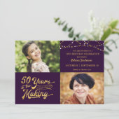 50 JAAR IN HET MAKEN van String Lights Verjaardag Kaart (Staand voorkant)