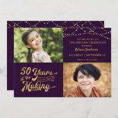 50 JAAR IN HET MAKEN van String Lights Verjaardag Kaart (Voorkant / Achterkant)