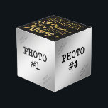 50 JAAR IN HET MAKING 50th Jubileum 4 Foto Kubus<br><div class="desc">Geef een gouden herdenkingscadeau met vier foto's van het prachtige paar 50 JAAR IN DE MAKING. Met het zwarte en goudvormig ontwerp kun je het personaliseren met de namen van het paar en hun trouwjaar.</div>