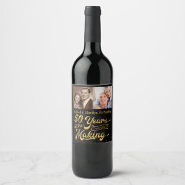 50 jaar in het Making Jubileum (toen en nu) Wijn Etiket
