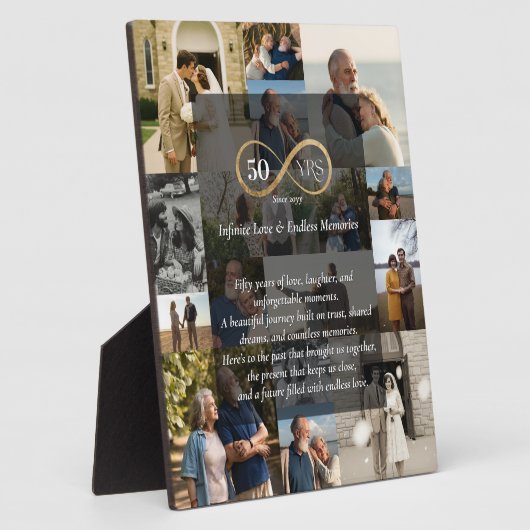 50 jaar Infinity Photo Collage Jubileum Gift Fotoplaat (Zijkant)