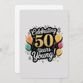 50 jaar jong een gouden jubileum Kaart vieren (Voorkant / Achterkant)