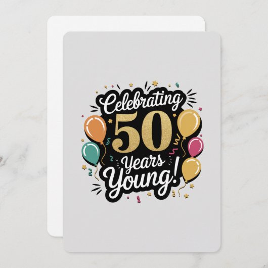 50 jaar jong een gouden jubileum Kaart vieren (Voorkant / Achterkant)