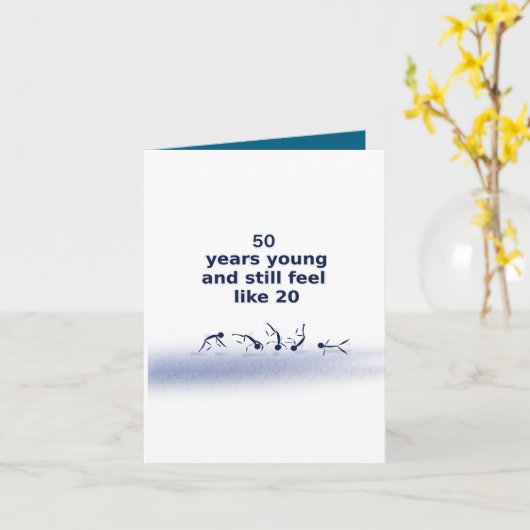 50 Jaar Jonge Vouwkaart Kaart (Gele Bloem)