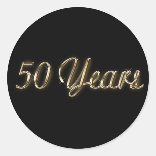 50 jaar Jubileum 1,5" Diamter Ronde Sticker (Voorkant)