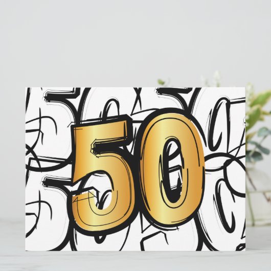 50 jaar jubileum, abraham, sarah of trouwdag.  aankondiging (Staand voorkant)