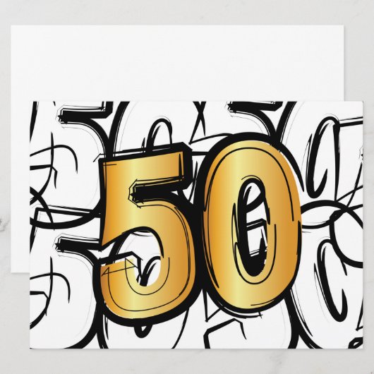 50 jaar jubileum, abraham, sarah of trouwdag. aankondiging (Voorkant / Achterkant)