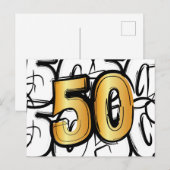 50 jaar jubileum, abraham, sarah of trouwdag. aankondigingskaart (Voorkant / Achterkant)