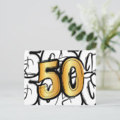 50 jaar jubileum, abraham, sarah of trouwdag. aankondigingskaart (Staand voorkant)