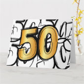 50 jaar jubileum, abraham, sarah of trouwdag. kaart (Gele Bloem)