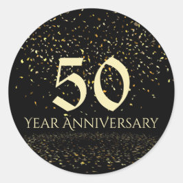 50 jaar Jubileum envelopzegel Ronde Sticker