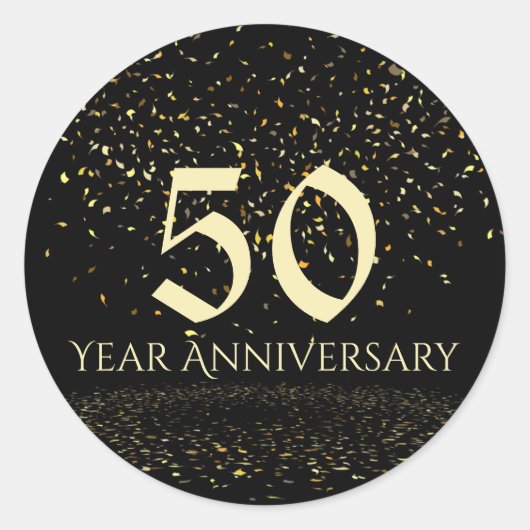 50 jaar Jubileum envelopzegel Ronde Sticker (Voorkant)