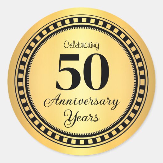 50 jaar Jubileum envelopzegel Ronde Sticker (Voorkant)