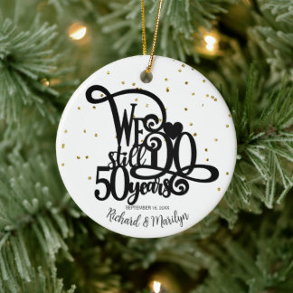 50 jaar Jubileum Gold gepersonaliseerd Keramisch Ornament