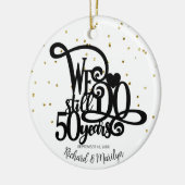 50 jaar Jubileum Gold gepersonaliseerd Keramisch Ornament (Links)