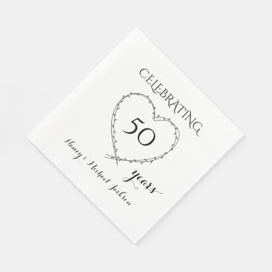 50 jaar Jubileum met krans Servet (Hoek)