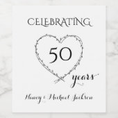 50 jaar Jubileum met krans Wijn Etiket (Enkel label)